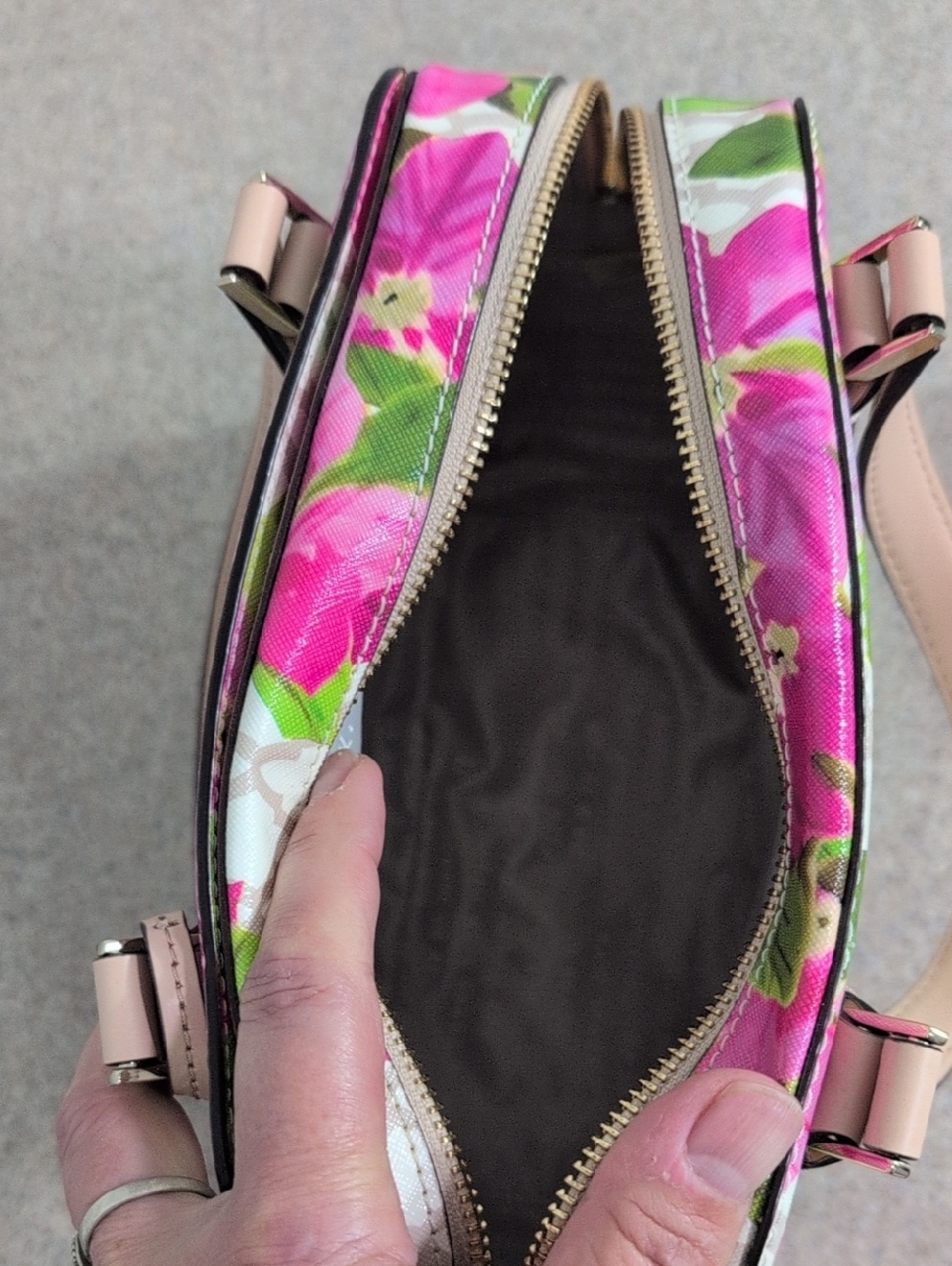 Kate Spade Bayard Place Little Babe Floral Bag Satchel Purse, Pink Flowers - Picture 8 of 16